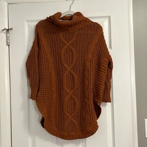 Cowl Neck 3/4 Sleeve U Hem Sweater
